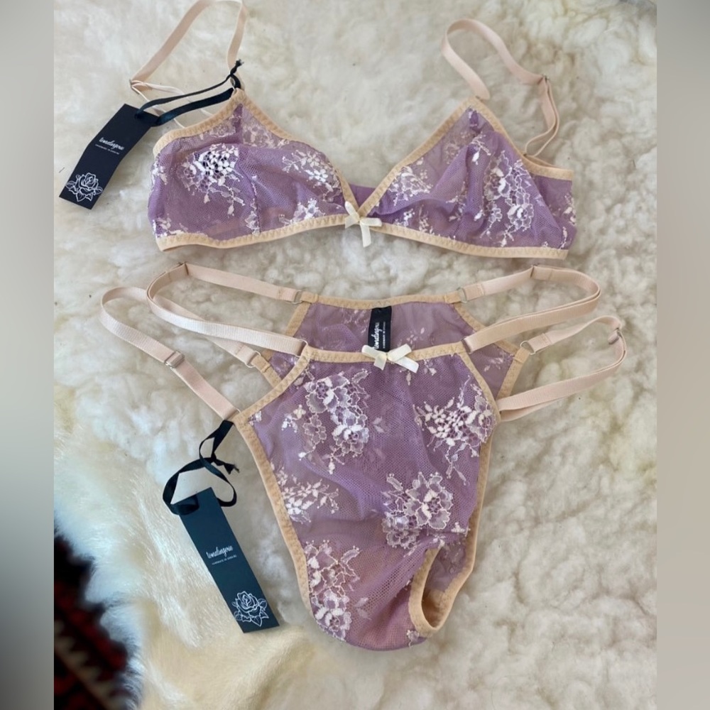 Handmade purple lace lingerie